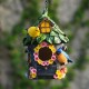 Parrot Outdoor Bird House for Winter Warmth Hanging Nest Resin Craft Ornament for Yard Decoration