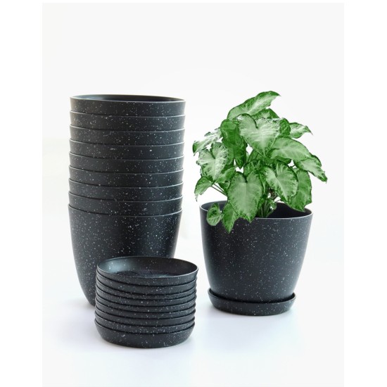 Water-Absorbent Plastic Flower Pot with Tray