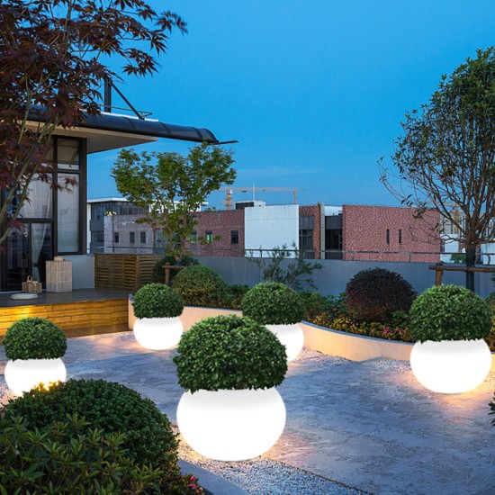 Minimalist and Creative Illuminated Outdoor Flower Pot, Ideal for Garden Decoration and Waterproof Landscaping Displays