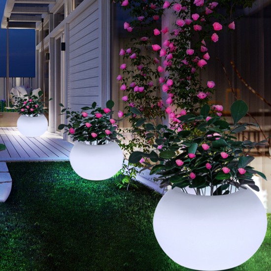 Minimalist and Creative Illuminated Outdoor Flower Pot, Ideal for Garden Decoration and Waterproof Landscaping Displays