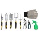 10PC Garden Tool Kit Grey Black