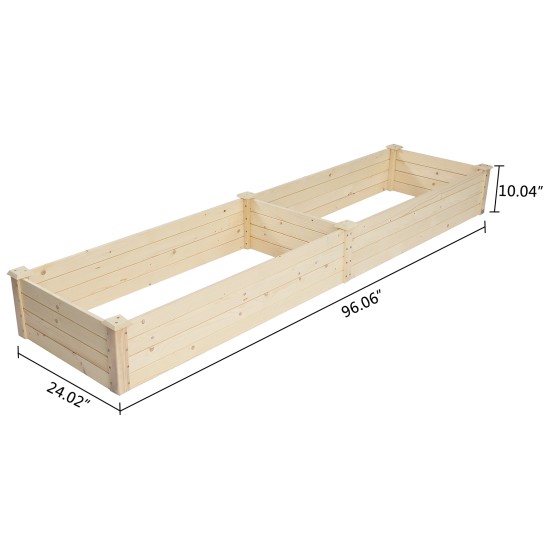 Planter Raised Garden Bed -Planter Garden Box for Vegetable/Flower/Herb Outdoor Wooden Planting Frame Double Grid Ground Type  