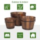 Outdoor Reinforced  And  Anticorrosive Wooden Pot Set Of Three