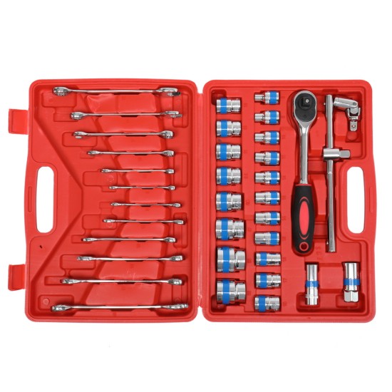 36PC Home Tool Kit && Machine Tool Set With Red 