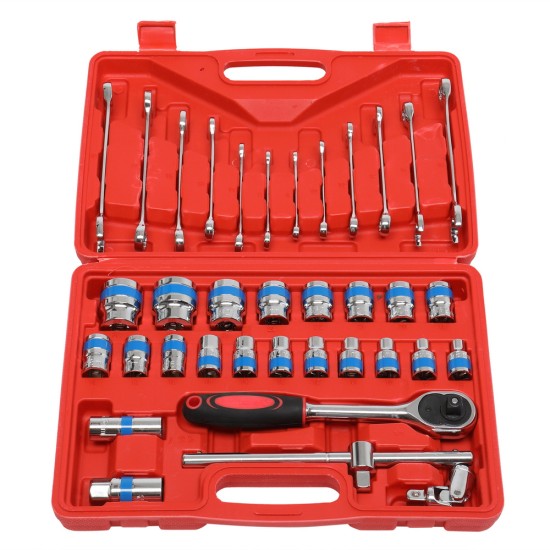 36PC Home Tool Kit && Machine Tool Set With Red 