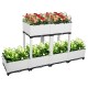 Planter Raised Garden Bed - Elevated Planter Garden Box for Vegetable/Flower/Herb Outdoor Standing Planter Beds  6Pcs Free Splicing  White Boxes