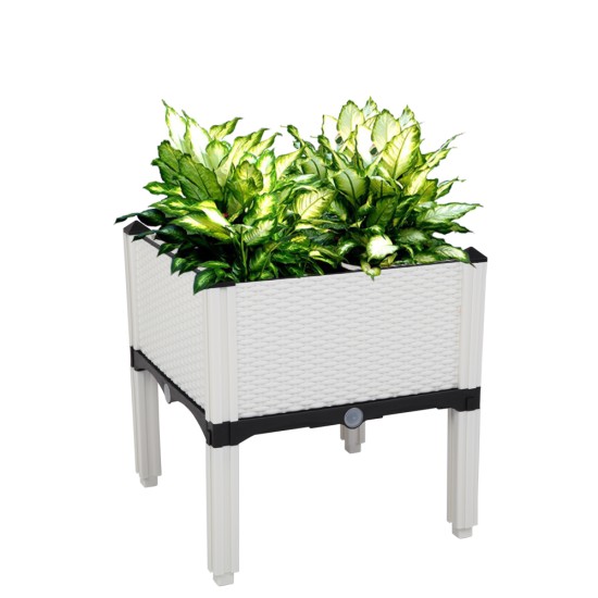 Planter Raised Garden Bed - Elevated Planter Garden Box for Vegetable/Flower/Herb Outdoor Standing Planter Beds  6Pcs Free Splicing  White Boxes