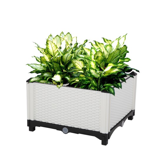 Planter Raised Garden Bed - Elevated Planter Garden Box for Vegetable/Flower/Herb Outdoor Standing Planter Beds  6Pcs Free Splicing  White Boxes