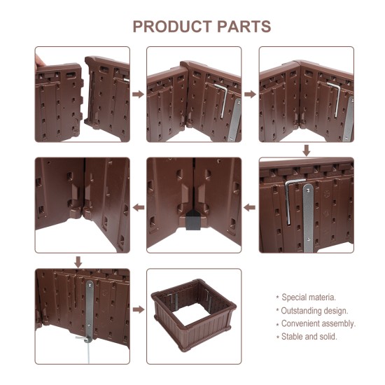 Small Blow Molded Planting Frame Dark Brown