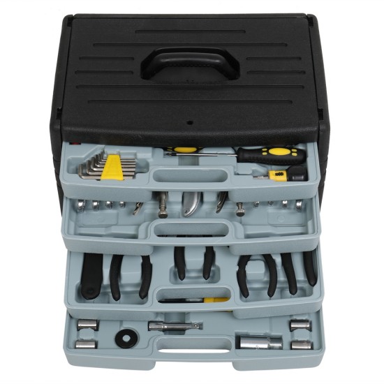 99PC Home Tool Kit && Machine Tool Set With Grey Black 