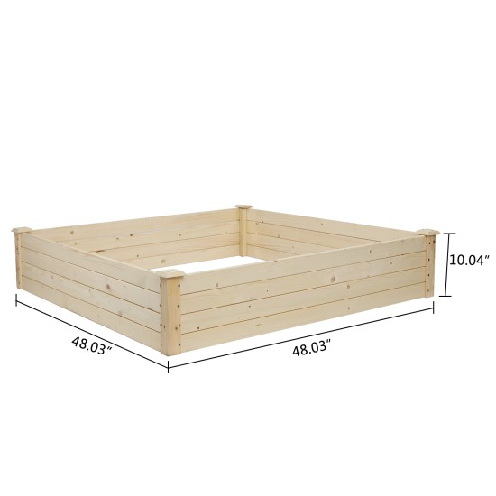 Large Planter Raised Garden Bed -Planter Garden Box for Vegetable/Flower/Herb Outdoor Wooden Planting Frame Ground Type 