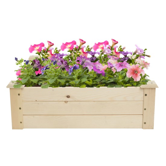  Planter Raised Garden Bed -Planter Garden Box for Vegetable/Flower/Herb Outdoor Wooden Planting Frame Ground Type 