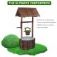 Outdoor Reinforced  And  Anticorrosive Wooden Wishing Well Flowerpot