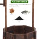 Outdoor Reinforced  And  Anticorrosive Wooden Wishing Well Flowerpot