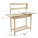 Wooden Garden Workbench Sliding Table Top