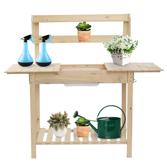 Wooden Garden Workbench Sliding Table Top