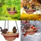 Bird Feeder Hanging Tray Hat Shape Statue Wild BirdTree Decor