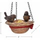 Bird Feeder Hanging Tray Hat Shape Statue Wild BirdTree Decor