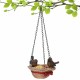 Bird Feeder Hanging Tray Hat Shape Statue Wild BirdTree Decor